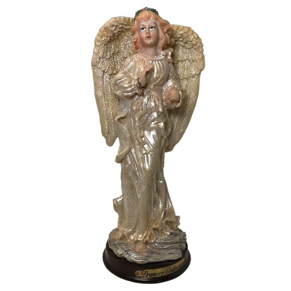 Premier collection angel statue vintage home‎ decor felt bottom Polyresin 8"